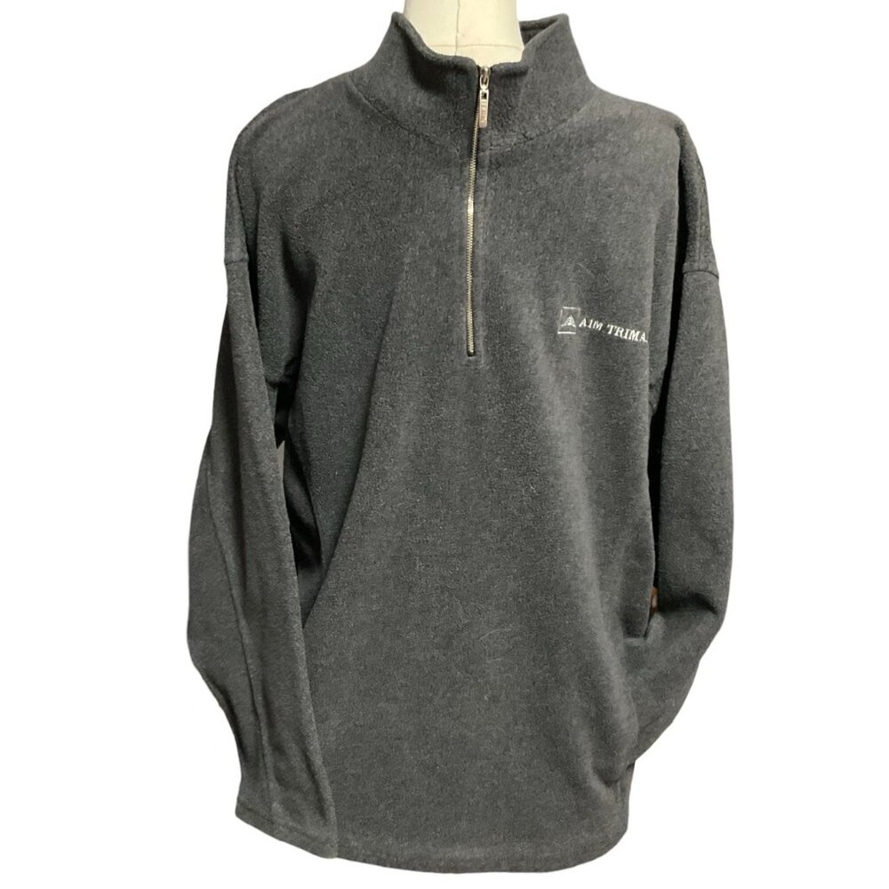 Grey Fleece Half Zip Sweater